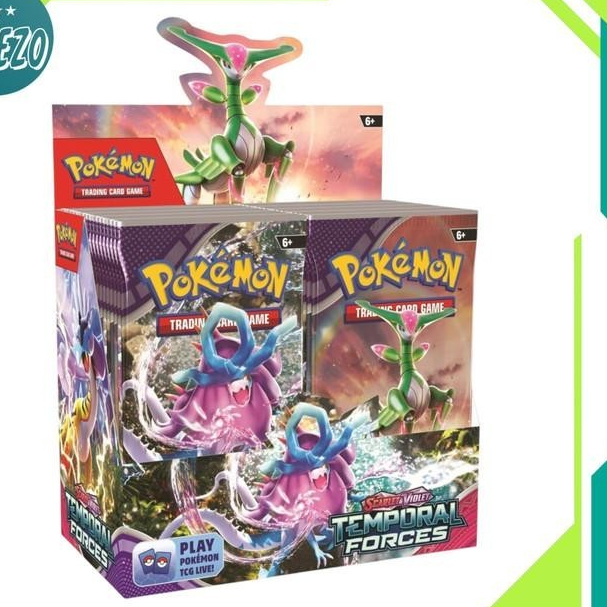 Pokemon Temporal Forces Booster Box 36Ct Sv05 Scarlet Violet Isi 36 Pack Tcg Card Game Kartu Versi B