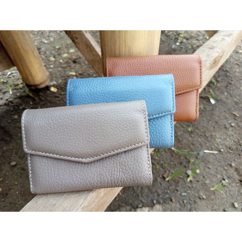 Dompet Lipat wanita Dompet Uang Dompet kartu premium bahan kulit asli garut