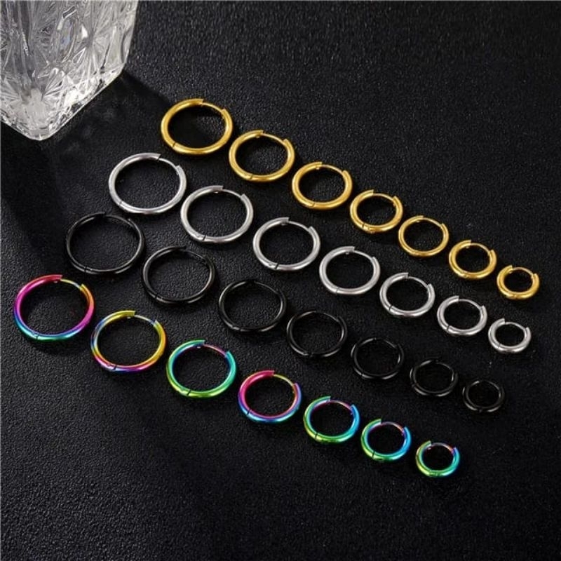 ANTING TELINGA TITANIUM / TINDIK GIWANG TITANIUM / FAKE ANTING HOOPS TITANIUM / ANTING GIWANG TITANI