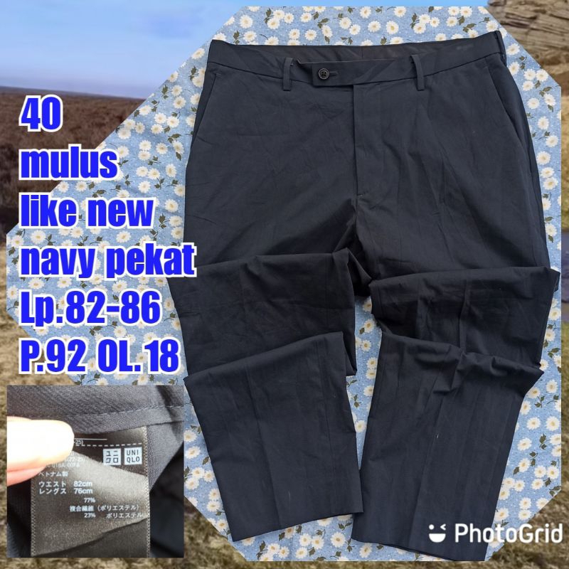 celana work kerja casual formal uniqlo hitam