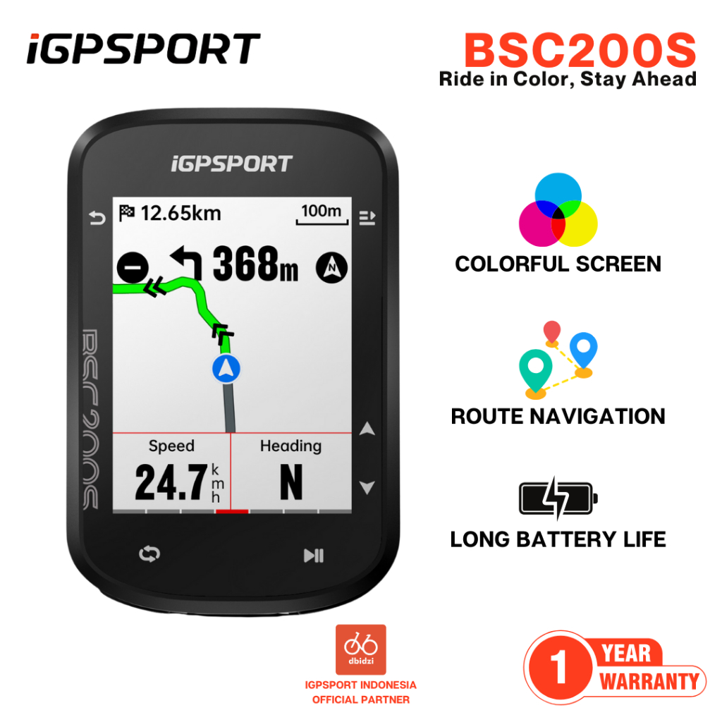 iGPSPORT Bike Computer BSC200S BSC200 Color Screen Ultra Slim Speedometer Sepeda Roadbike Gravel MTB