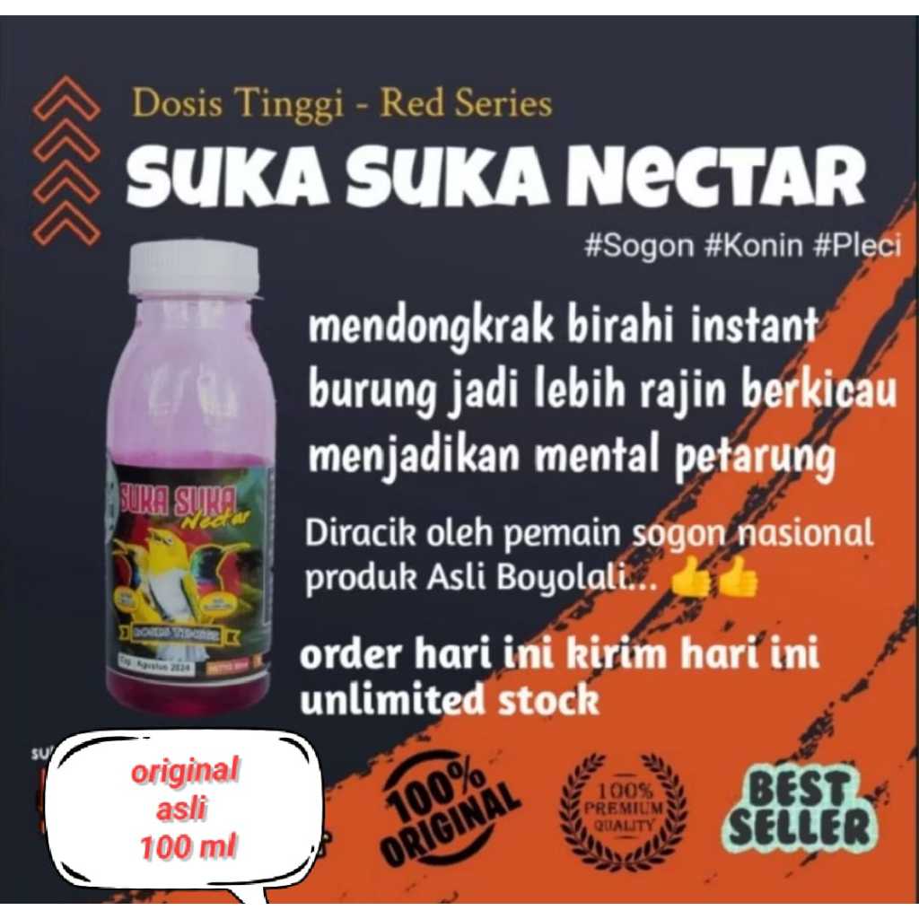 SUKA SUKA NECTAR PLECI SOGON SUKA SUKA NEKTAR VITAMIN PLECI SOGON