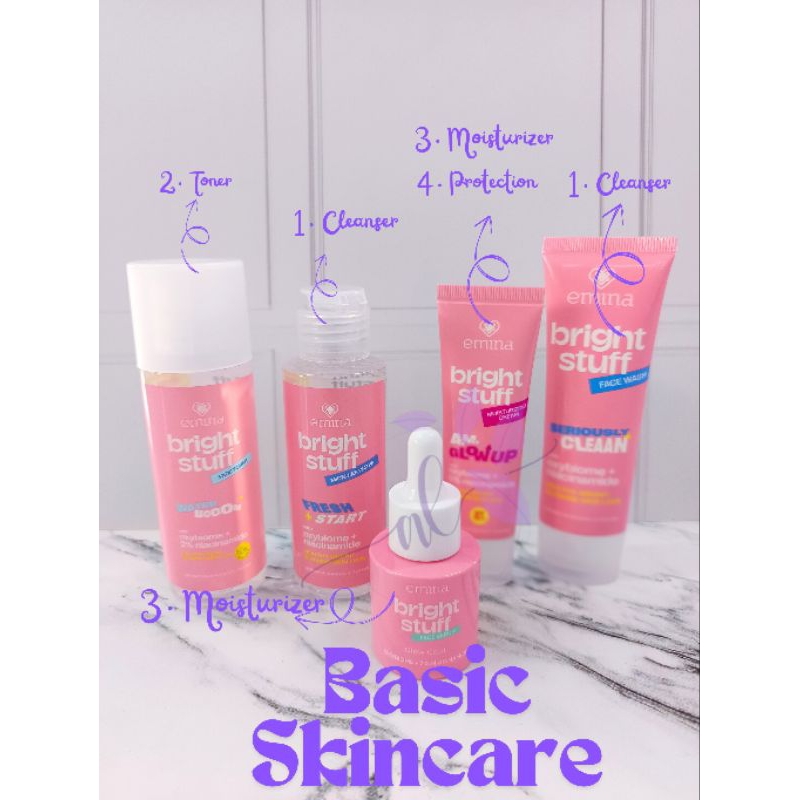 EMINA BIRGHT STUFF/ EMINA TONER / EMINA MICELLAR / EMINA SERUM / EMINA MOISTURIZER / EMINA FACIAL WA