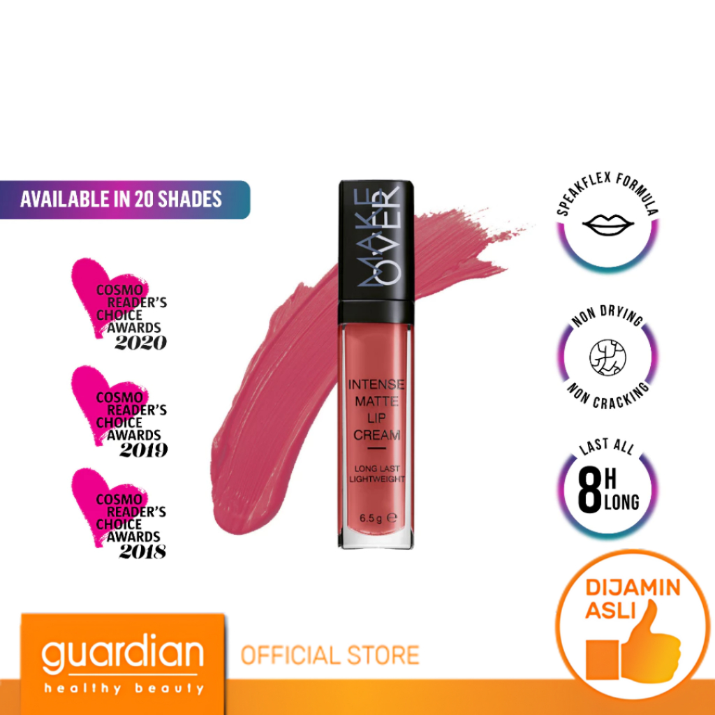 Make Over Intense Matte Lip Cream 6.5 g - Lipstick Lipcream Tahan Lama Hingga 8 Jam - Lembab Ringan 