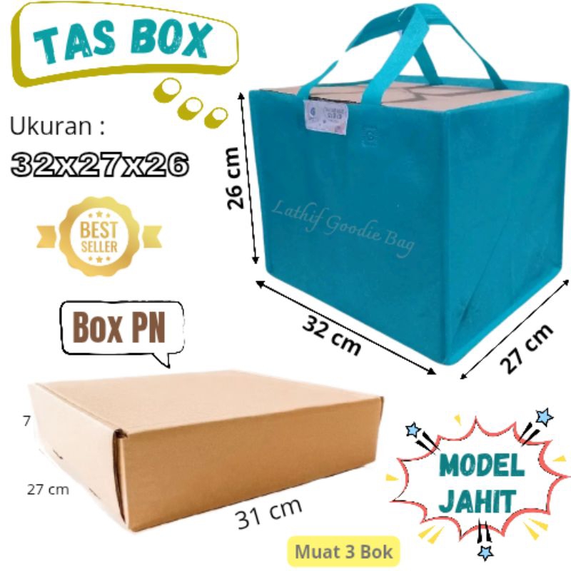 

( 12 PCS ) Tas HBPA BOX JAHIT JUMBO ( 32x26x27 ) HARGA PERLUSIN bahan 65gm / Goodie Bag Jahit Jumbo Harga Per Lusin