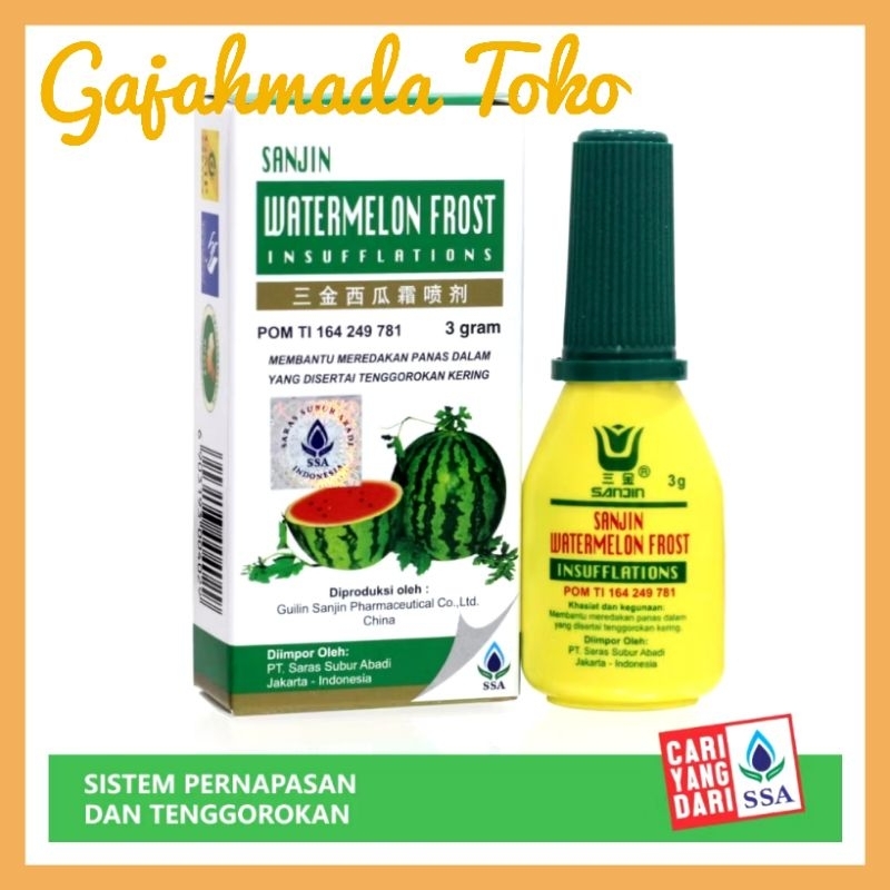 SANJIN WATERMELON FROST INSUFFLATION ( bpom ) Obat Sakit Tenggorokan Sariawan - Obat Cina Herbal