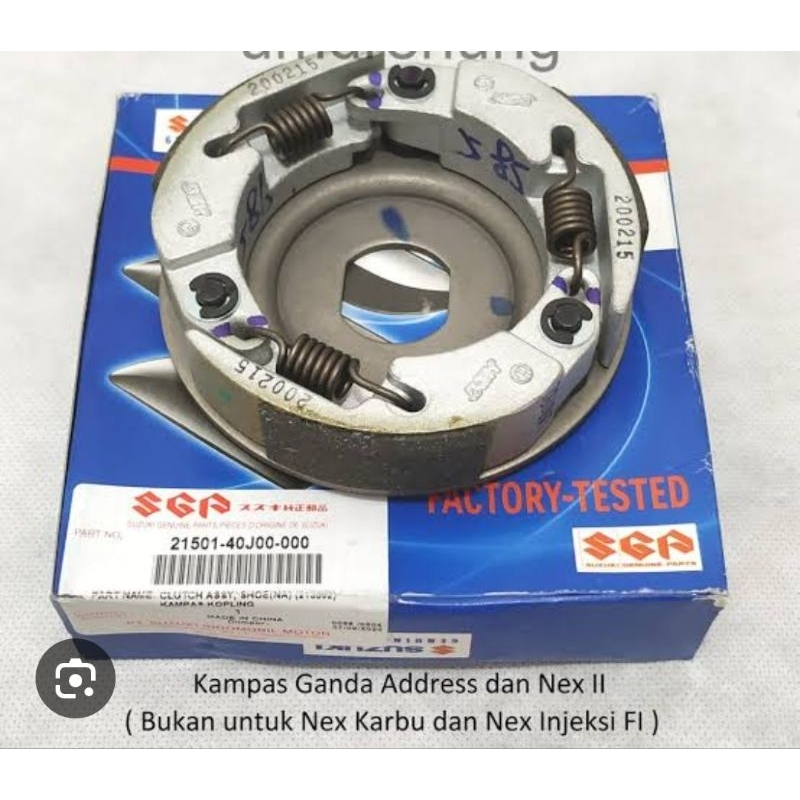 kampas ganda adress, nex 2 ori suzuki