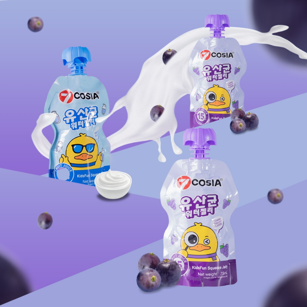 

7COSIA - Kids Fun Squeeze Jelly - Yogurt - Grape Flavor