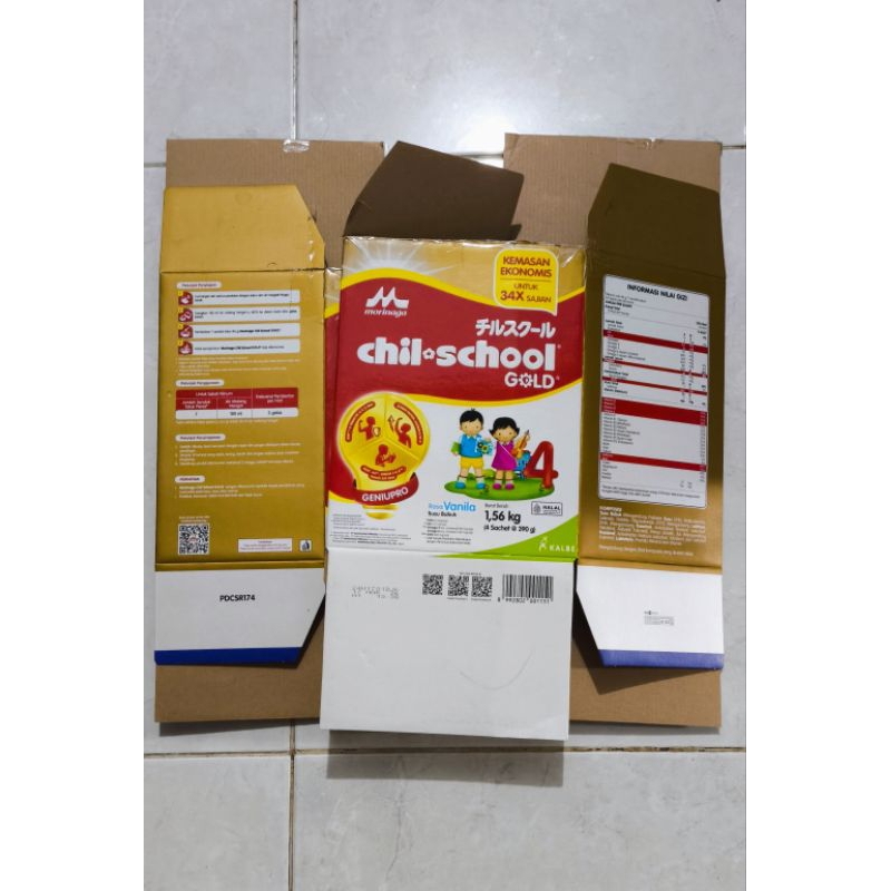 

Kardus bekas susu morinaga chil school & chil kids