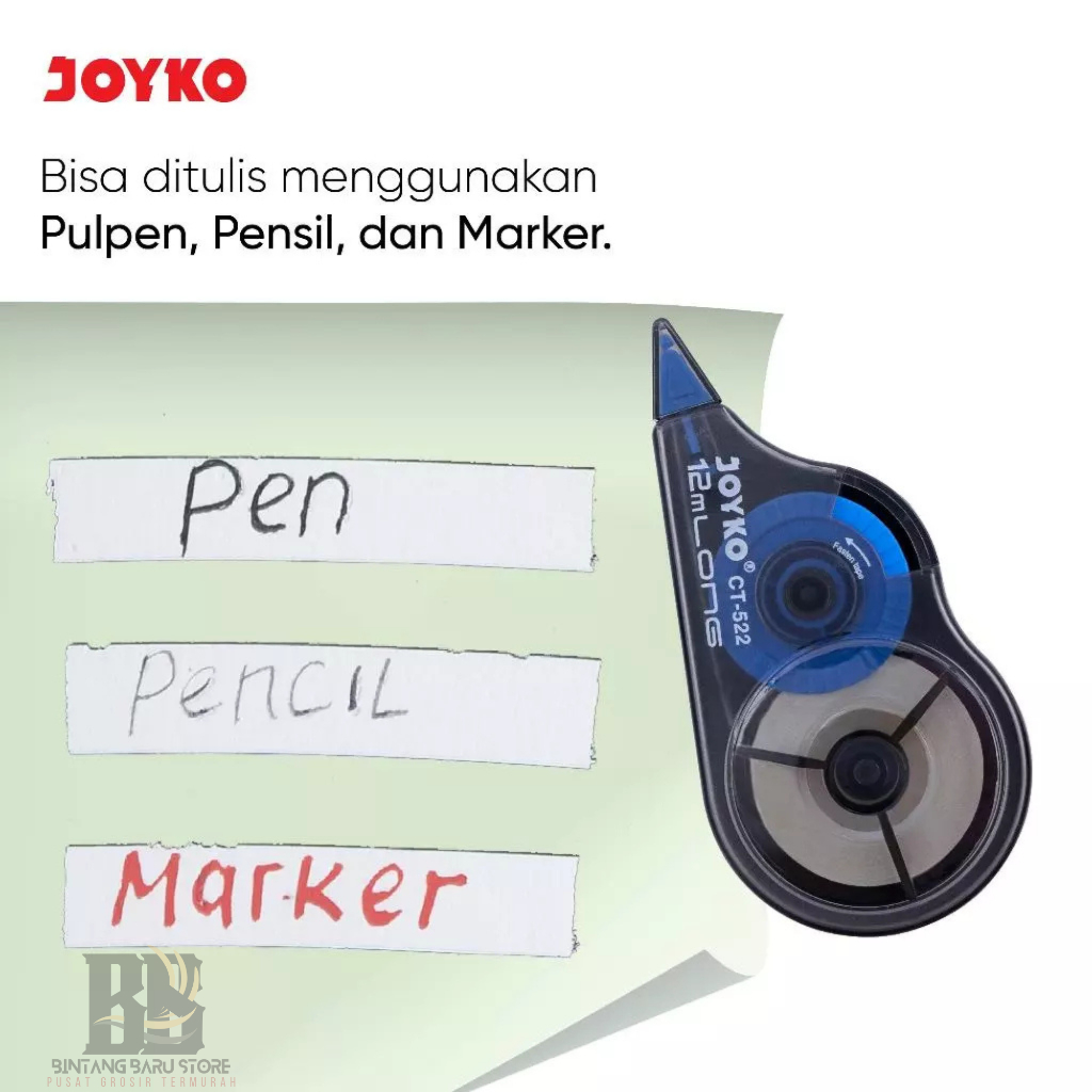 

D3W! [HARGA 1 LUSIN] JOYKO - CORRECTION TAPE 5mm - CT-522