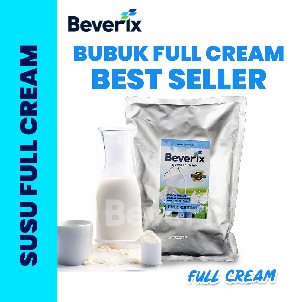 

BEVERIX Susu Bubuk Full Cream 1 Kg - Premium, Lumer & Creamy ✔️ Cocok untuk Usaha Minuman & Kafe