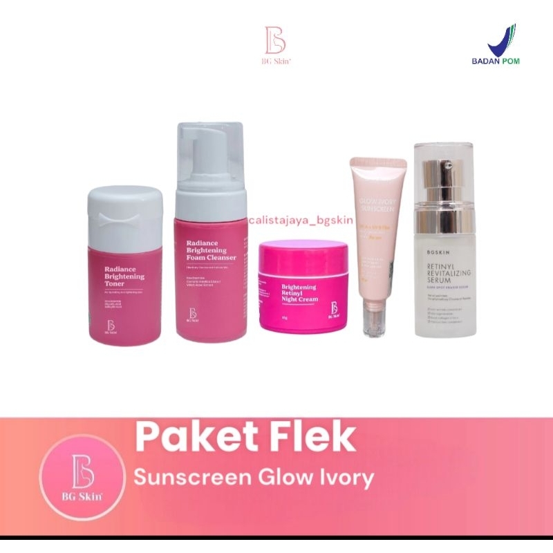 PAKET FLEK BG SKIN / BG SKINCARE / BEAUTY GLOW SKINCARE BPOM ORIGINAL 100% ( CREAM SIANG SUNCARE IVO