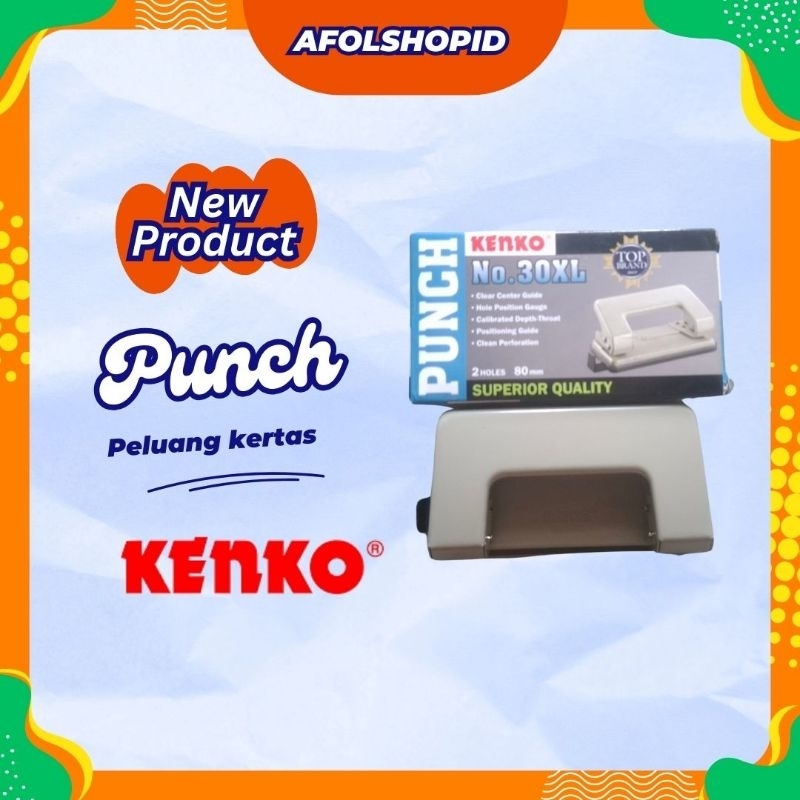 

Pelubang Kertas Kenko – Hole Punch 2 Lubang | Alat Pembolong Kertas Kantor/Arsip