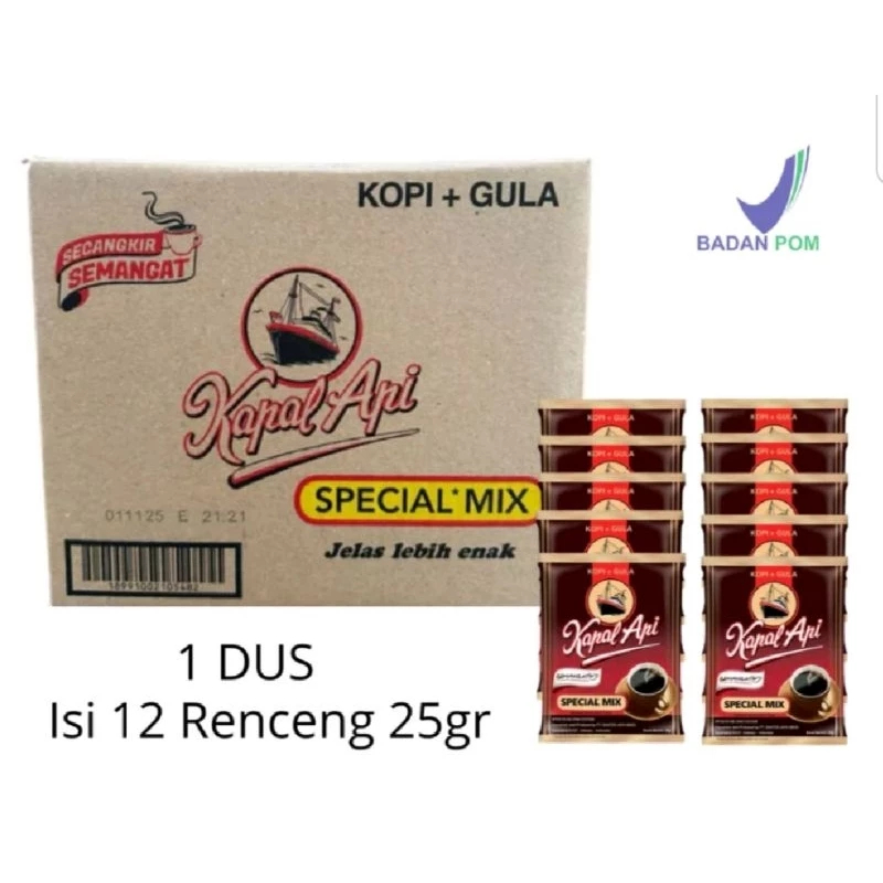 

Kopi Kapal Api Special Mix 25g – 1 Dus (Isi 120 Sachet)