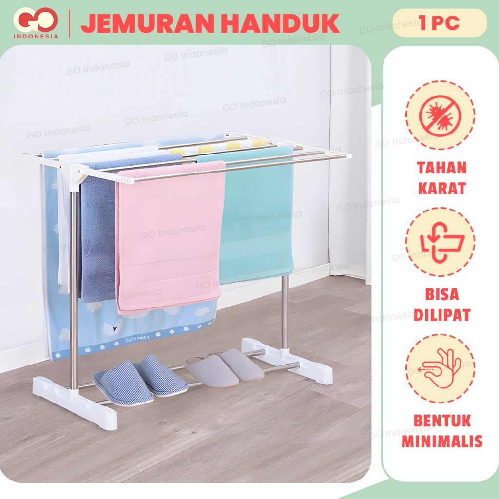 GOI -   Rak Jemuran Handuk - Gantungan Jemuran - Gantungan Handuk Stainless