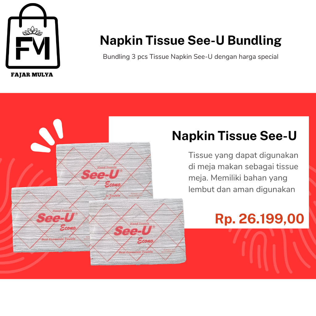 Fajar Mulya - Hand Towel / Tissue Tangan Merk See-U - Bundle