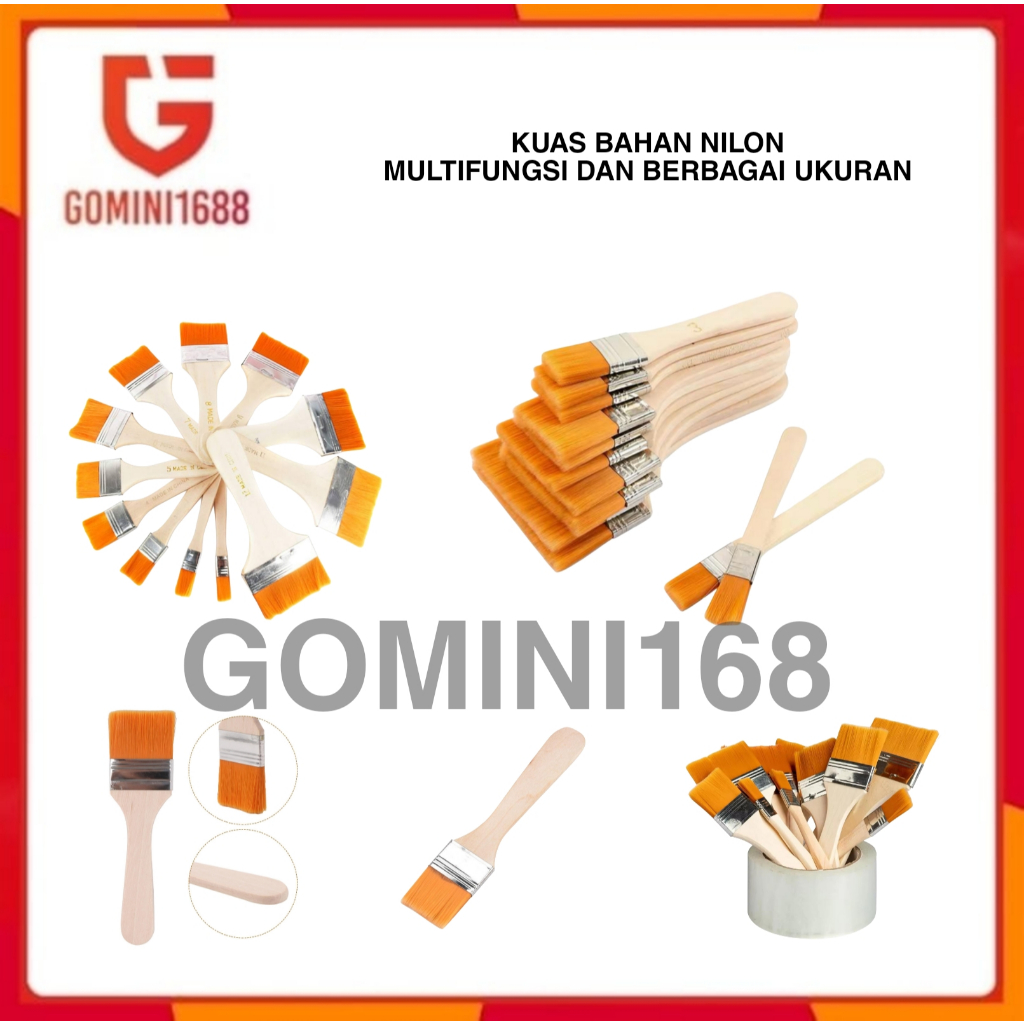 

Kuas Bahan Nilon Gagang Kayu Tahan Panas Dengan Bulu Lembut Serbaguna Artist Brush Nylon Untuk BBQ / Lukis Atau Kue Dengan Berbagai Ukuran