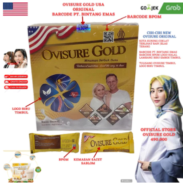 

[ PAKET 2 BOX ] Ovisure Gold Asli Original Milk Susu Vitamin Tulang Dan Sendi Nyeri Otot Keram Kebas