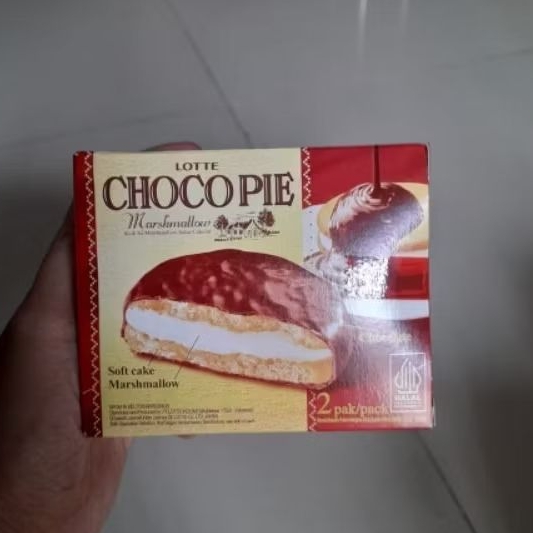 Lotte CHOCO PIE Marshmallow SOFT CAKE Coklat Pie ( 2pcs / pack).