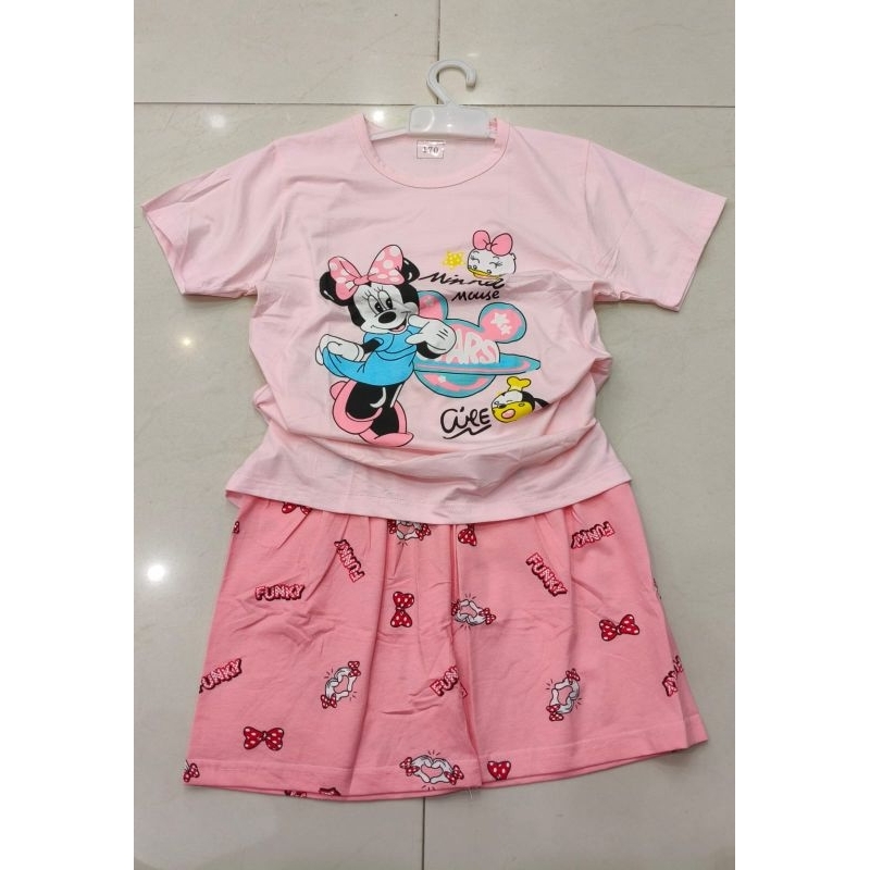 LINK GROSIR 38 x 3 pc Setelan 6-8 th Piyama Hp Anak Perempuan Cewek Organik