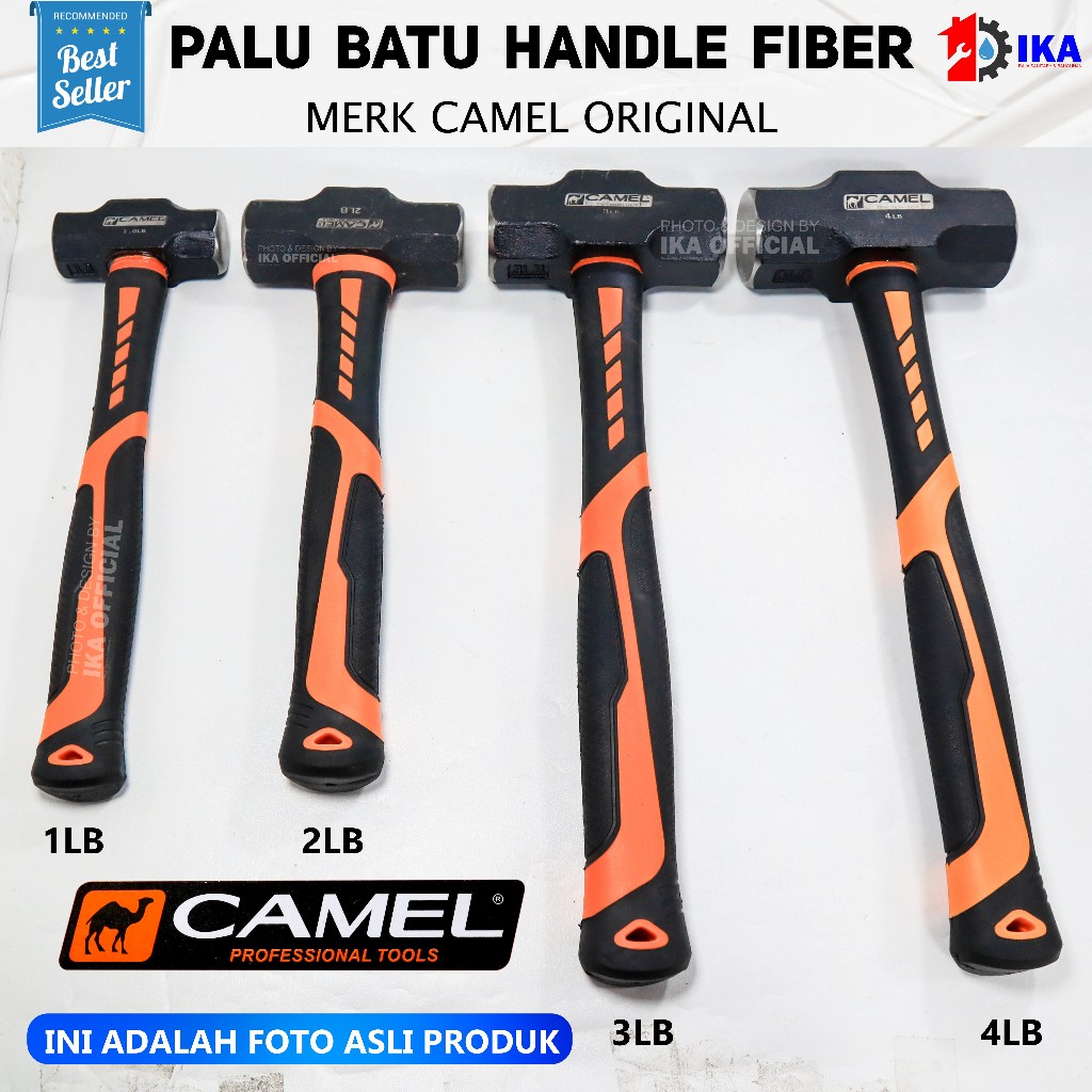 CAMEL PALU BATU GAGANG FIBER / PALU BATU BODEM PENGHANCUR BETON / Camel Palu Batu Beton Tembok 2 LB 