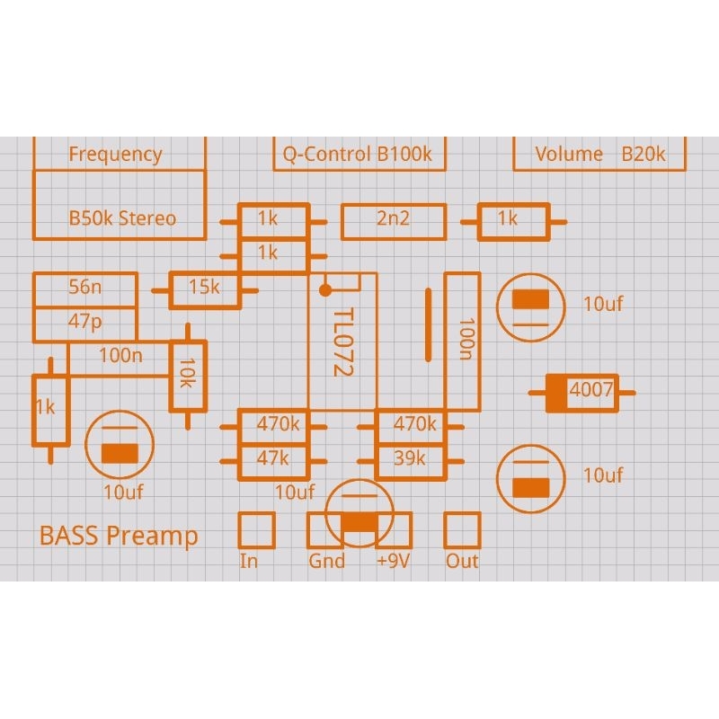 PCB EFEK GITAR BASS PREAMP NE-1