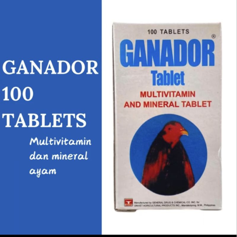 GANADOR TABLET OBAT AYAM MERAH MERONA BERTENAGA 10 TABLET