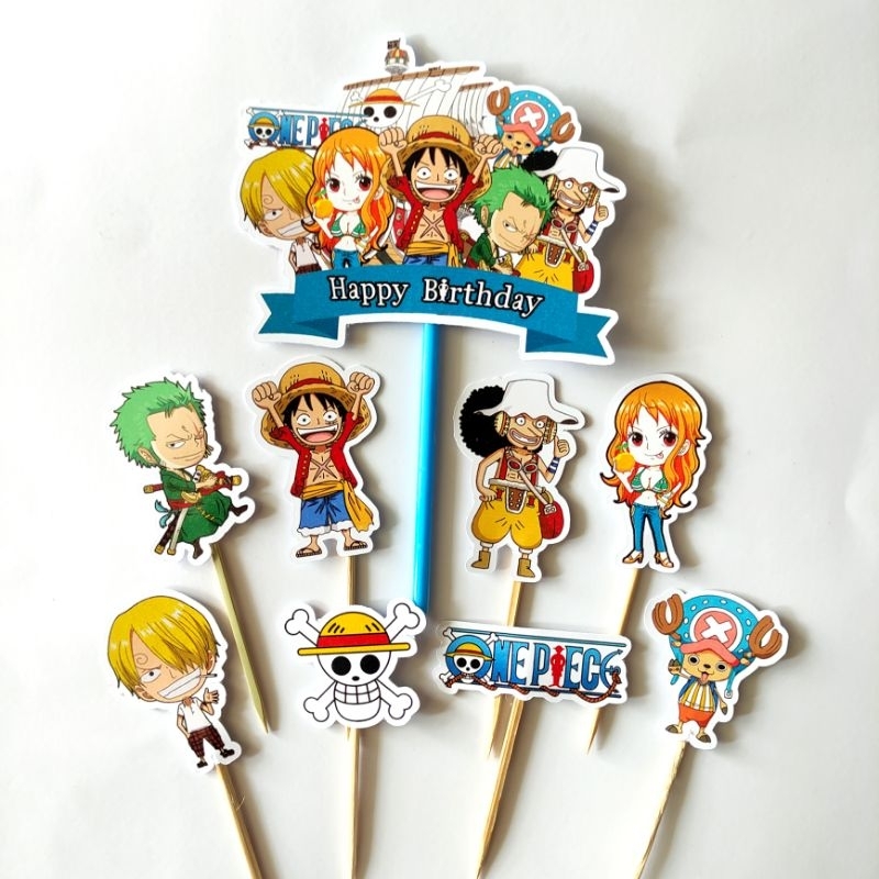 TOPPER ONE PIECE / CAKE TOPPER ONE PIECE / TOPPER KUE ONE PIECE / CUPCAKE TOPPER ONE PIECE / HIASAN 