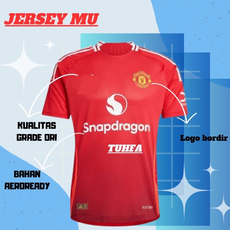 jersey manchester_united 2024 2025 2026 home away 3rd grade ori import thailand baju bola mu lengan 
