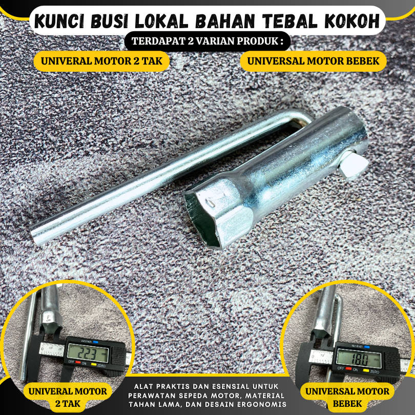 Kunci Busi M 21 Motor 2 Tak & M 16 Motor bebek UNIVERSAL || PNP Supra X 100 / 125 RX-King Grand Astr