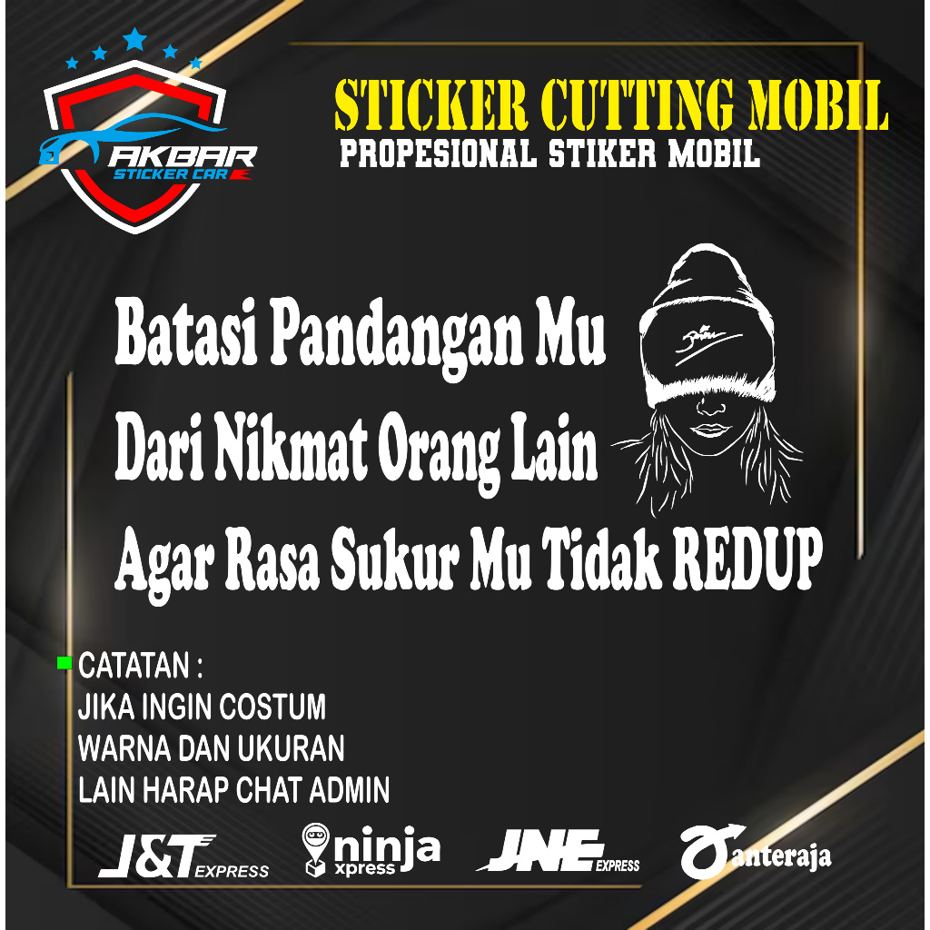 sticker kaca mobil, sticker kata-kata, sticker sticker mobil keren, sticker kata-kata rasa bersukur.