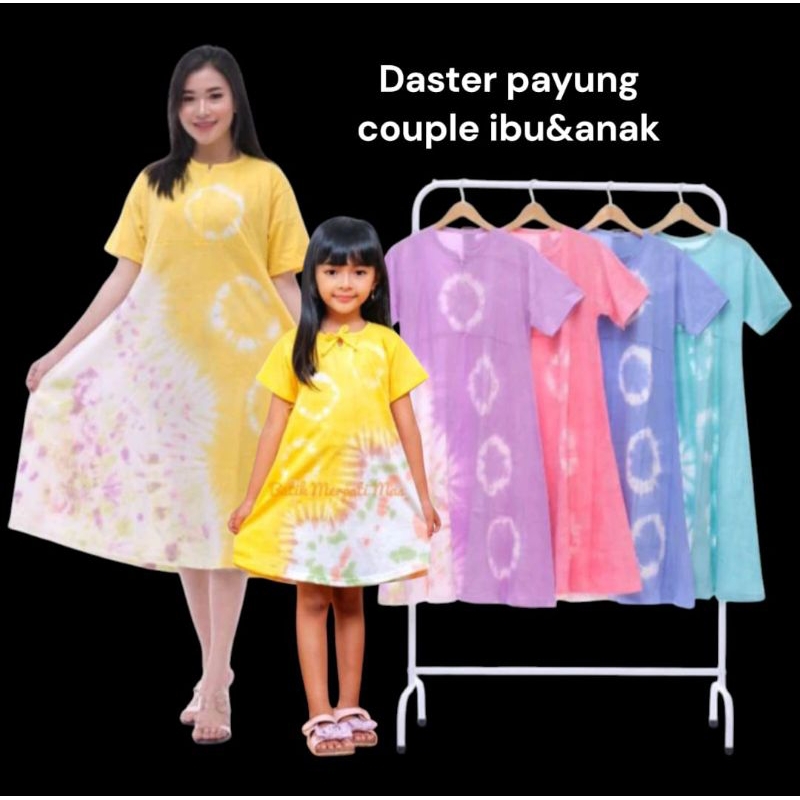 Baju Daster Kaos Couple ibu dan anak model payung Jumbo Busui resleting depan Daster couple murah
