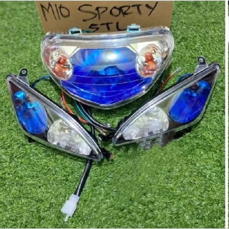 REFLEKTOR LAMPU DEPAN DAN SEIN MIO SPORTY 1 SET KOMPLIT MODEL 2 MATA MODIF THAILAND / TERMURAH LAMPU