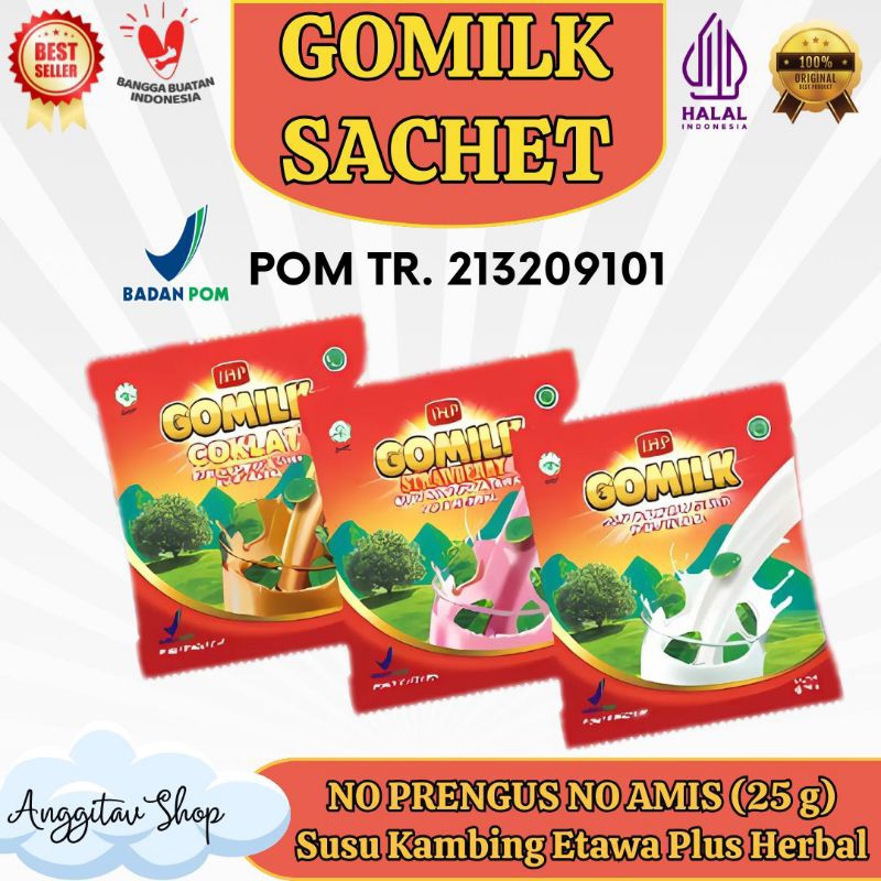 

SUSU GOMILK SACHET 25g Susu Etawa Plus Herbal Enak