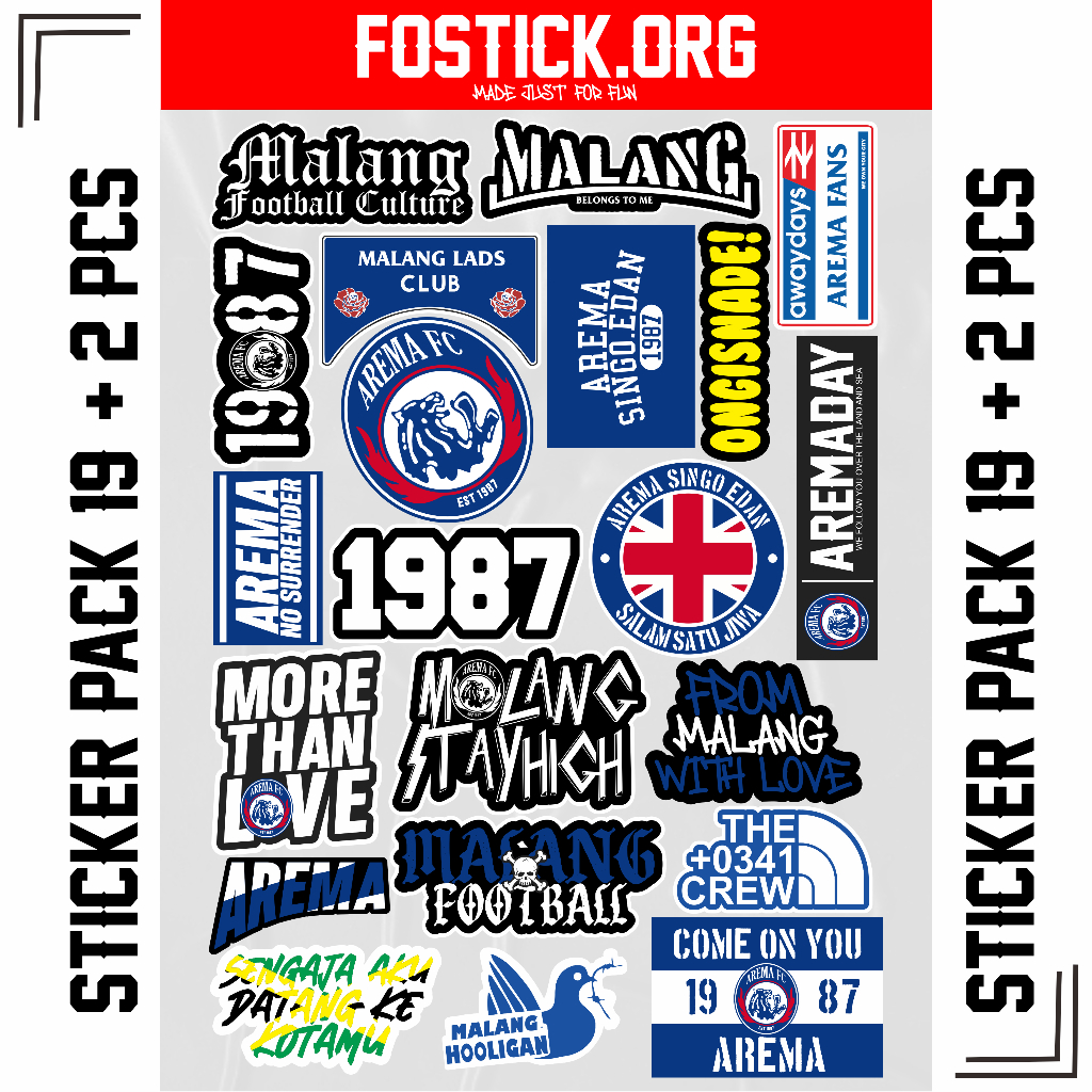 

STICKER PACK AREMA | STIKER PACK AREMA AREMANIA [19+2pcs]