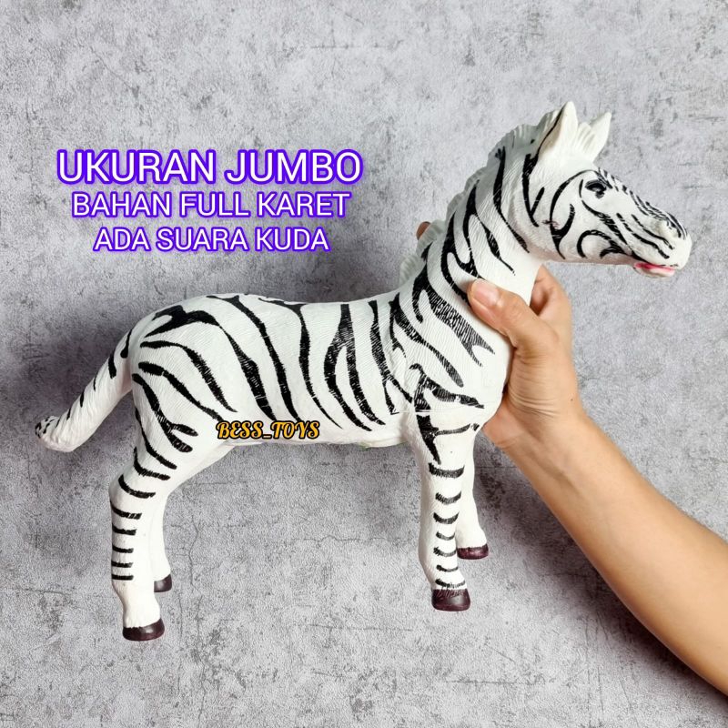 Ukuran Besar Bahan Full Karet Mainan Hewan Zebra, Gajah dan Harimau