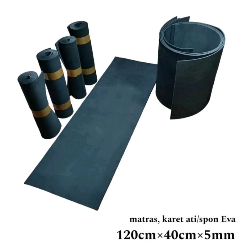 Spon Eva / Karet Hati Hitam tebal 5mm, ukuran 120 X 40 CM & 120 X 50 CM