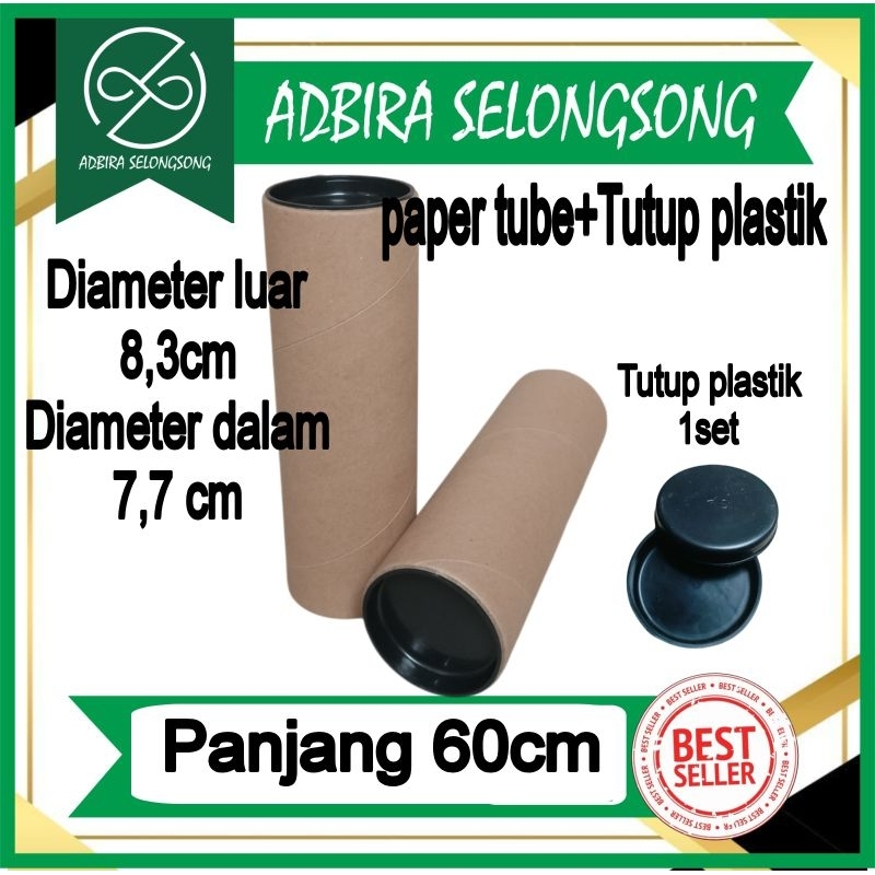 

8,0 paper core dengan tutup plastik 1 set diameter 8cm