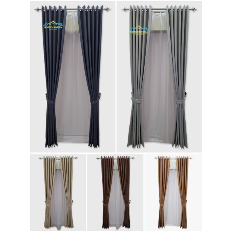 Gorden blackout polos premium jendela dan pintu kamar minimalis hordeng blackout tebal gordyn murah