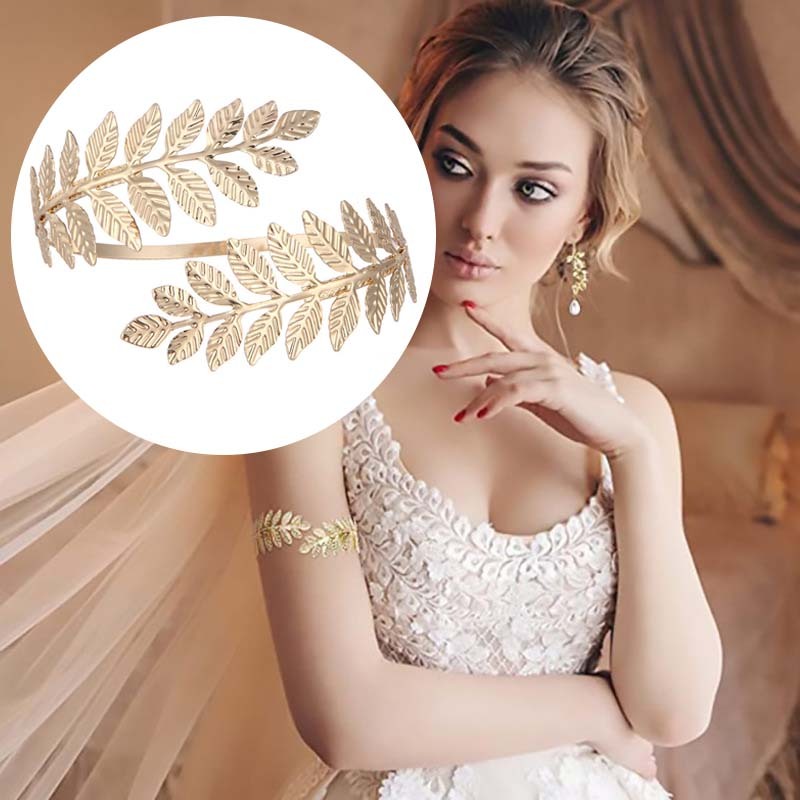 Gelang Model Daun Aksesoris Fashion Sadar Ring Arm Aksesoris Cewe Gelang Pita Lengan Daun Arm Ring