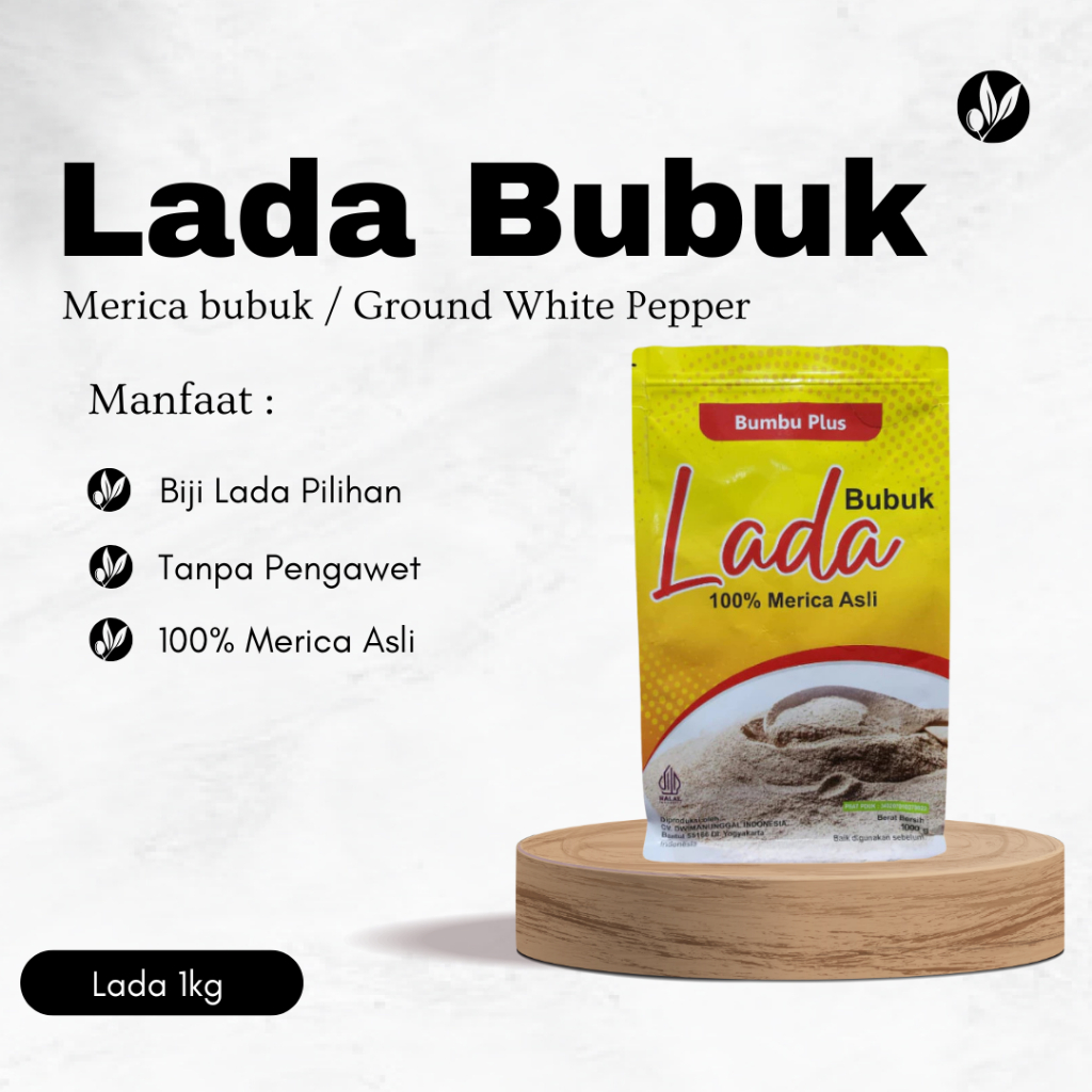 

1Kg Merica Lada Putih Bubuk Ground White Pepper Murni Rempah Bubuk Kualitas Premium Lada Plus [COD]