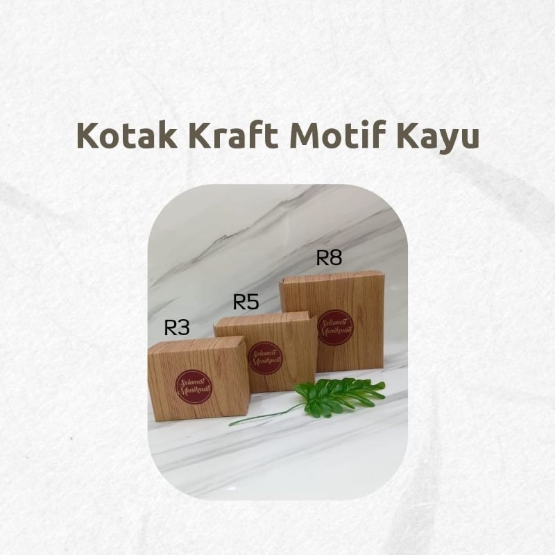 

Kotak Snack/Nasi/Kue Bolu Kraft Motif Kayu [10pcs]