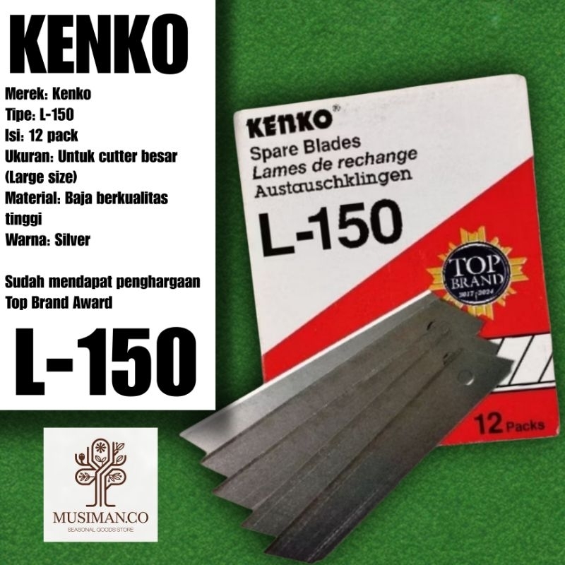 

L 150 isi pisau cutter kenko besar per tube isi 5 pcs mata cutter