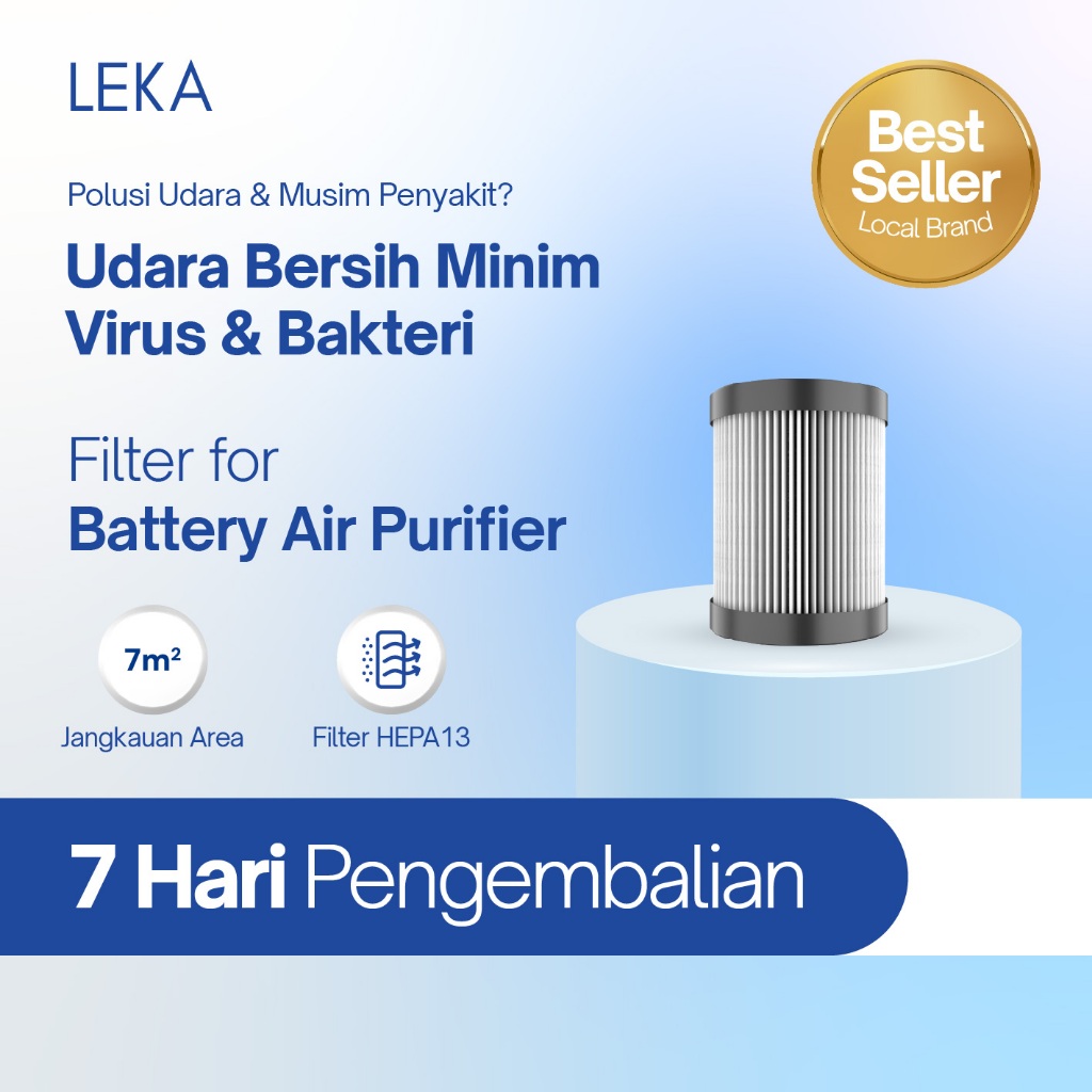 LEKA AP7707 Battery Air Purifier - Replacement Filter HEPA13