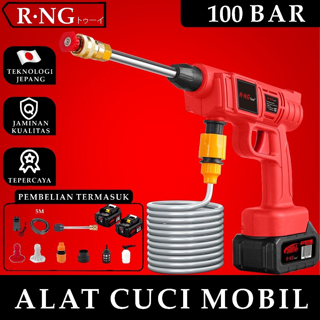 【🇯🇵 dibuat di Jepang】100 Bar 598V alat cuci motor dan mobil alat cuci mobil cuci motor portable jet 
