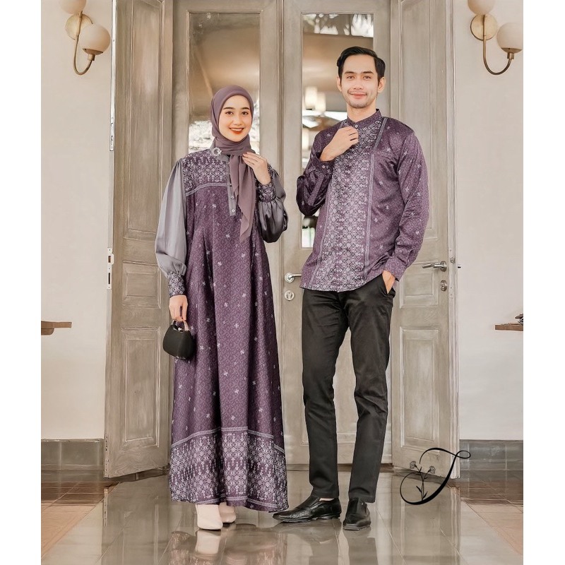 OOTD Gamis Couple Set Koko Kondangan Baju Couple Pasangan Pria Dan Wanita Kekinian Sarimbit Keluarga