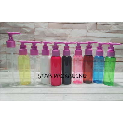 Botol Pump 100ml Botol Pump 100 ml Botol 100ml Plastik Tutup Pump Ungu