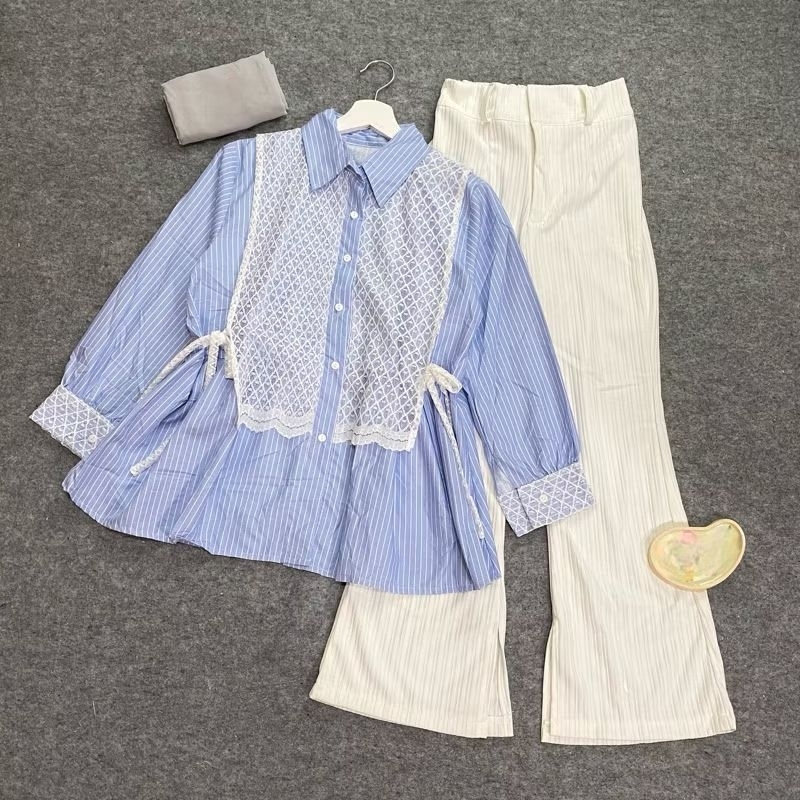 Meluna one set ( atasan + celana + hijab ) outfit / one set kondangan