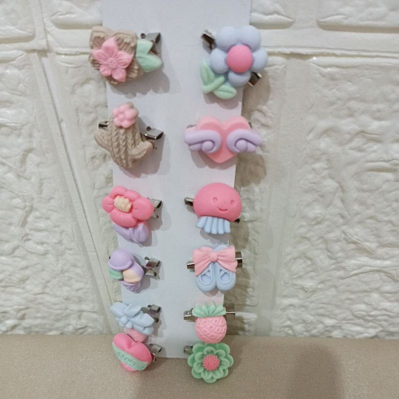 bros Clay karakter lucu bunga,ice cream,buah