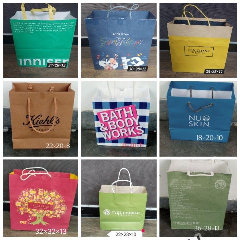 

TAS PB F - TAS KANTONG BELANJA GOODIE BAG PAPER BAG KOSMETIK SKINCARE INISFREE L'OCCITANE SEPHORA BODY SHOP